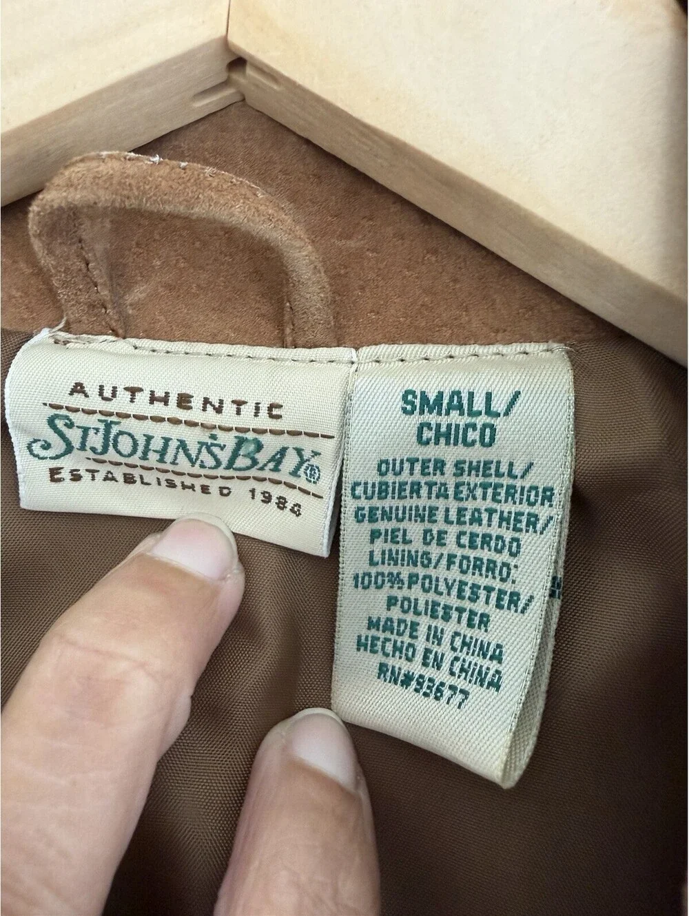 VTG St. John's Bay Brown Suede Genuine Leather 2 Button Blazer Jacket Women's S - Picture 2 of 6
